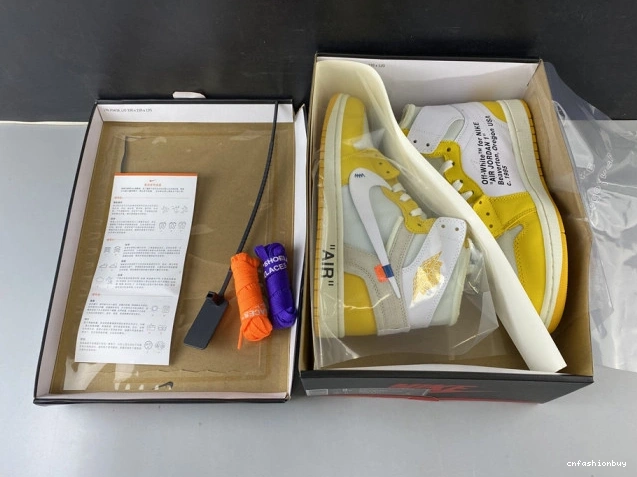 1 Yellow-Cone x NRG Dark Powder White Jordan Off-White Air AQ0818-149 1010